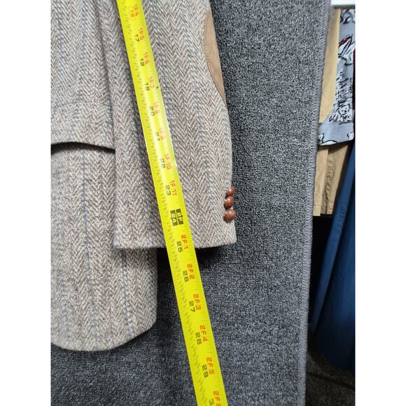 Vintage Stix Baer & Fuller Blazer Mens Medium Brown Wool Tweed Elbow Patch 70s - Picture 9 of 9